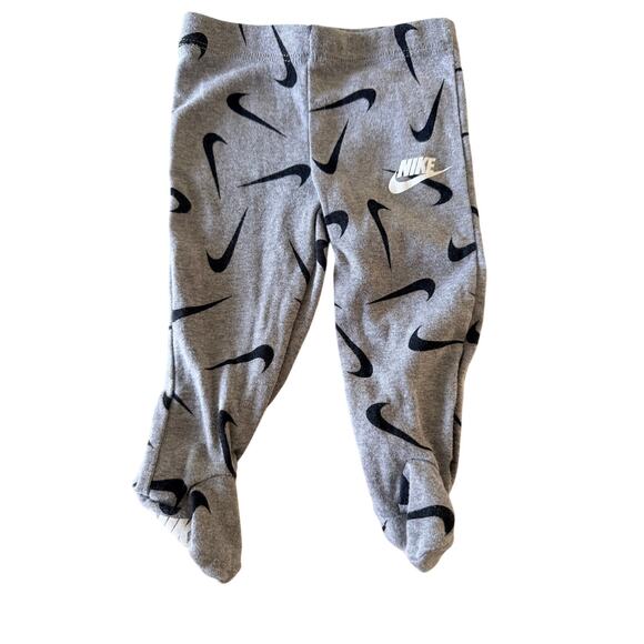 Nike Other - Nike Baby Footed Pants - Gray Allover Logo Print